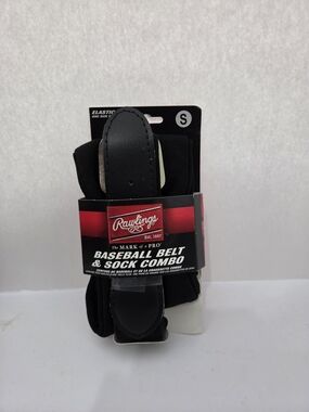 Rawlings - BLACK Baseball Belt & Sock Combo Size Small-New
